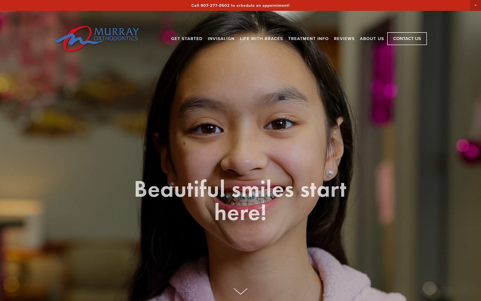 The screenshot of murray orthodontics - south anchorage dr. John murray website