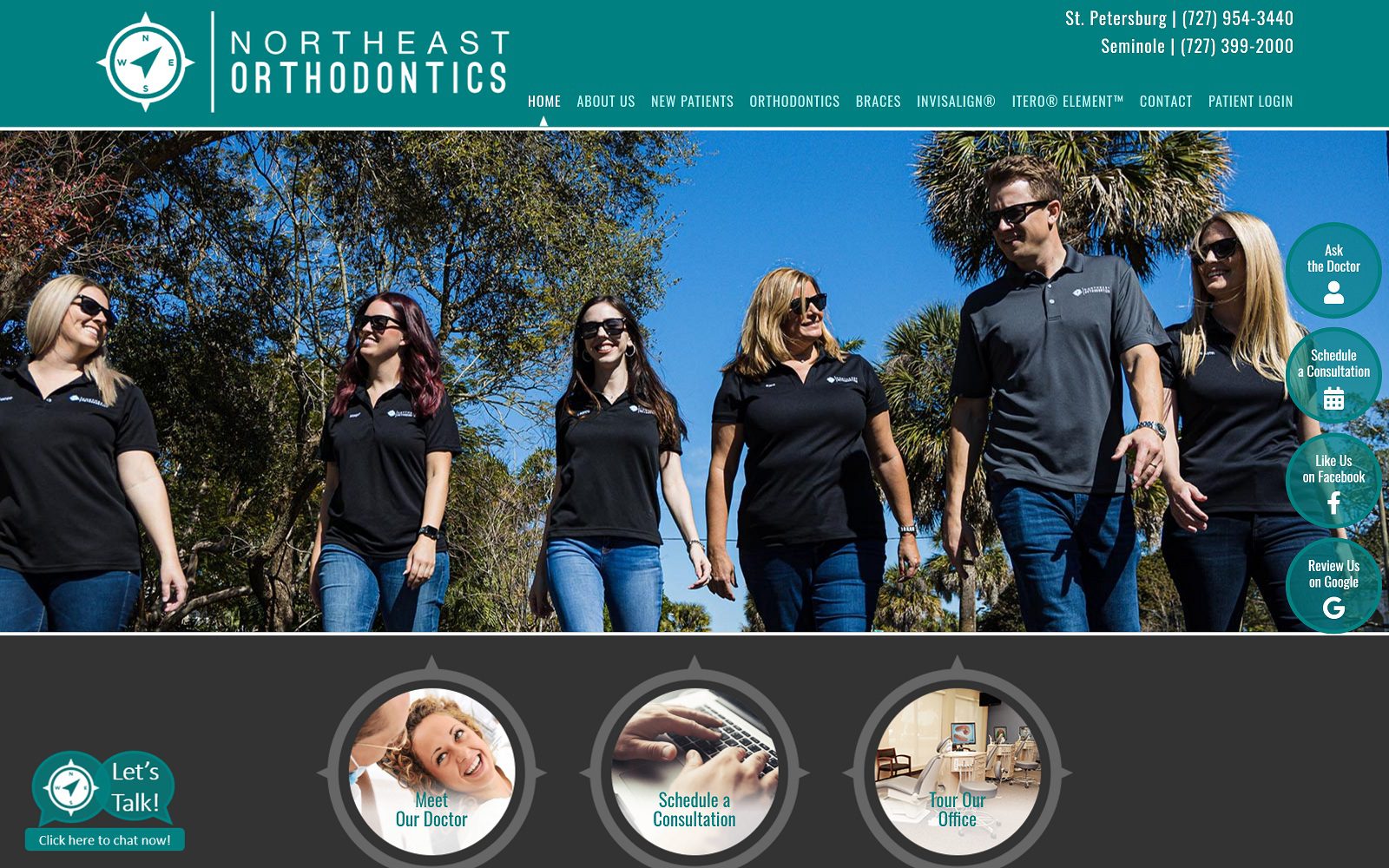 The screenshot of northeast orthodontics, dr. Nick reynolds website