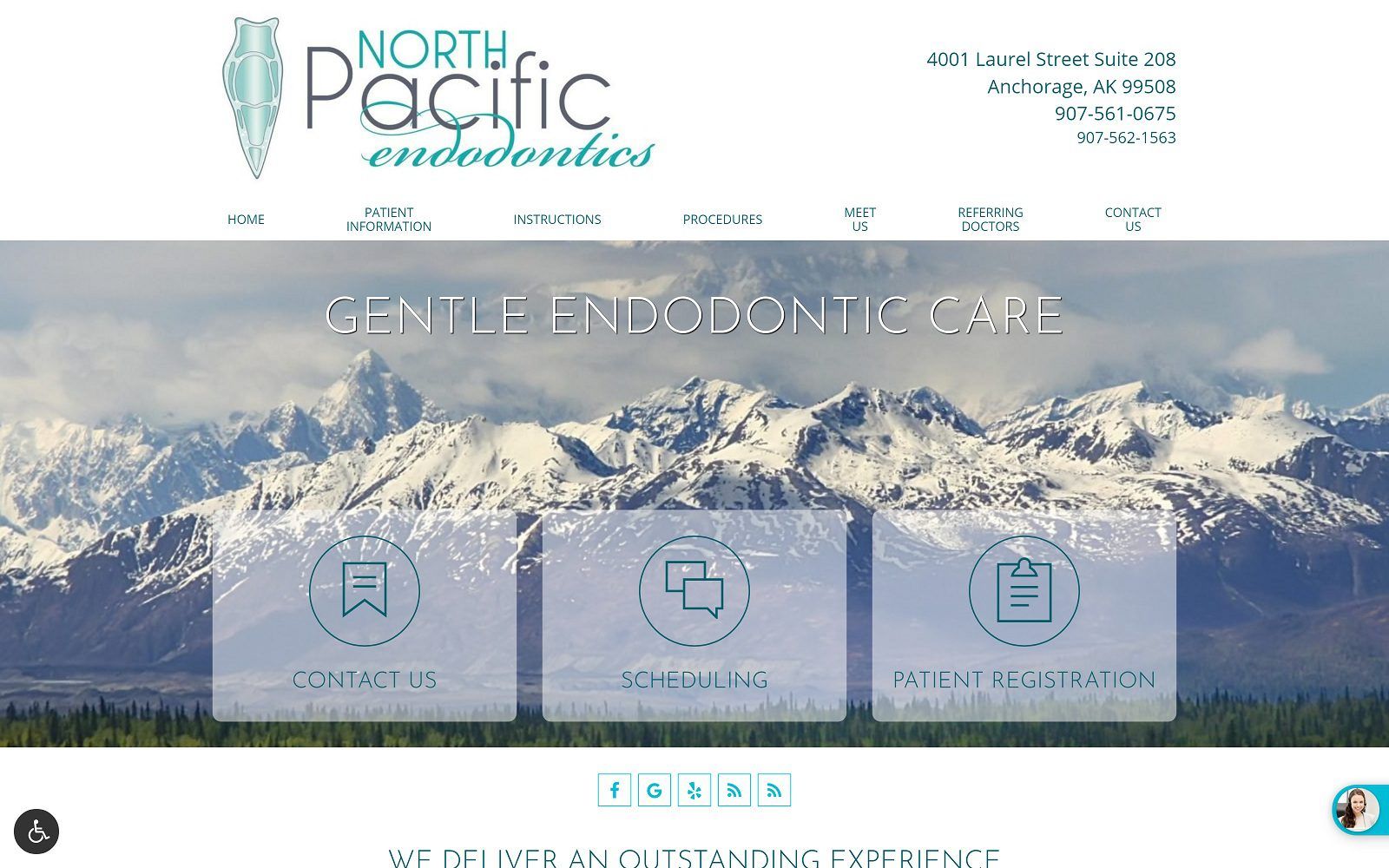 The screenshot of north pacific endodontics website