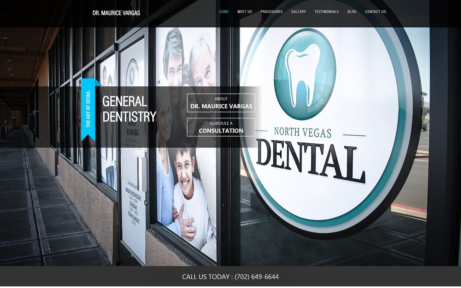 The screenshot of north vegas dental dr maurice vargas website