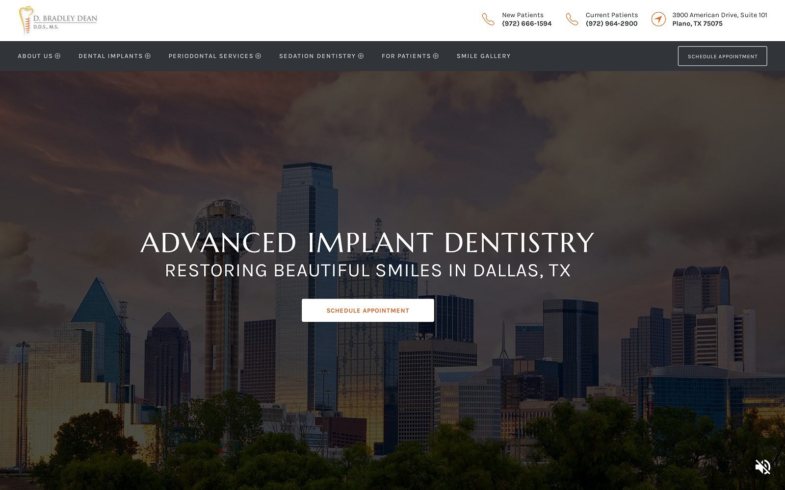 The screenshot of d. Bradley dean, dds, ms website