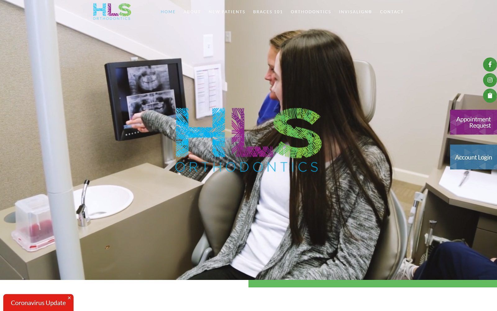 The screenshot of hls orthodontics website