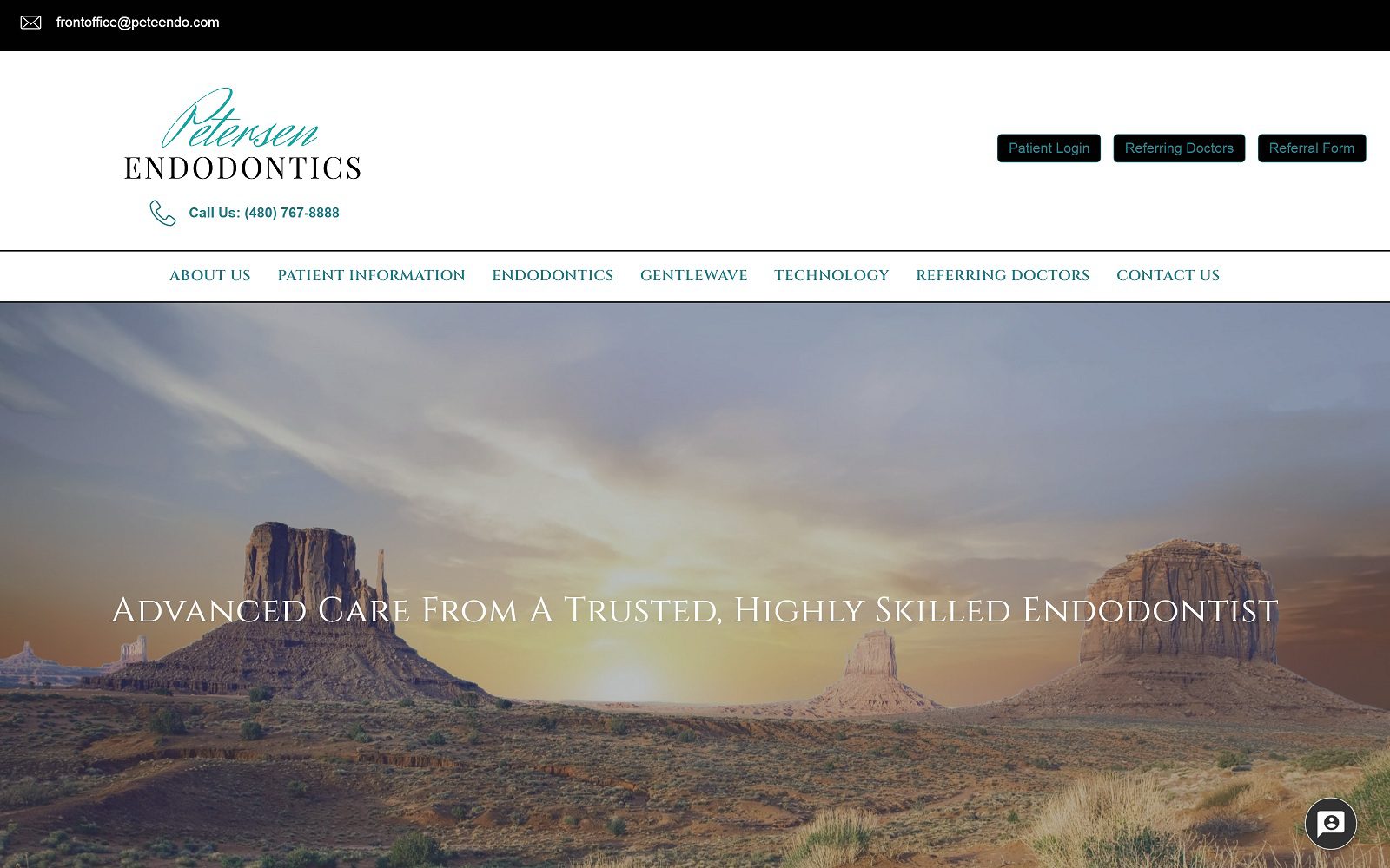 The screenshot of petersen endodontics website