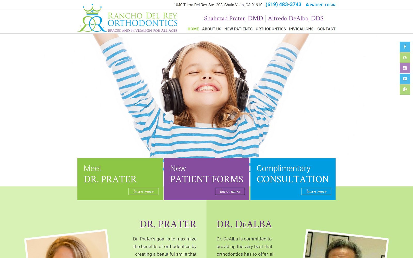 The screenshot of rancho del rey orthodontics website