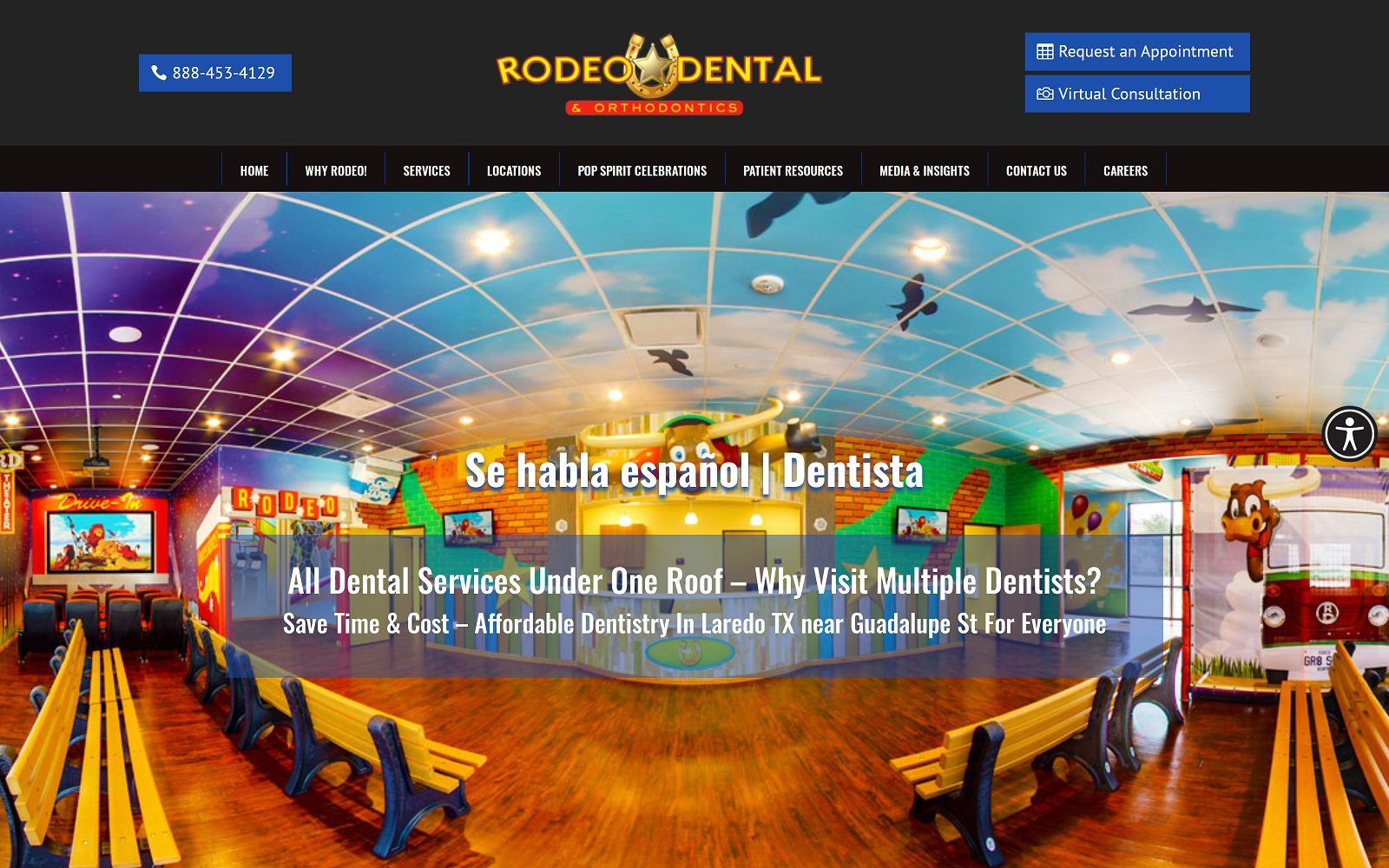 The screenshot of rodeo dental & orthodontics website