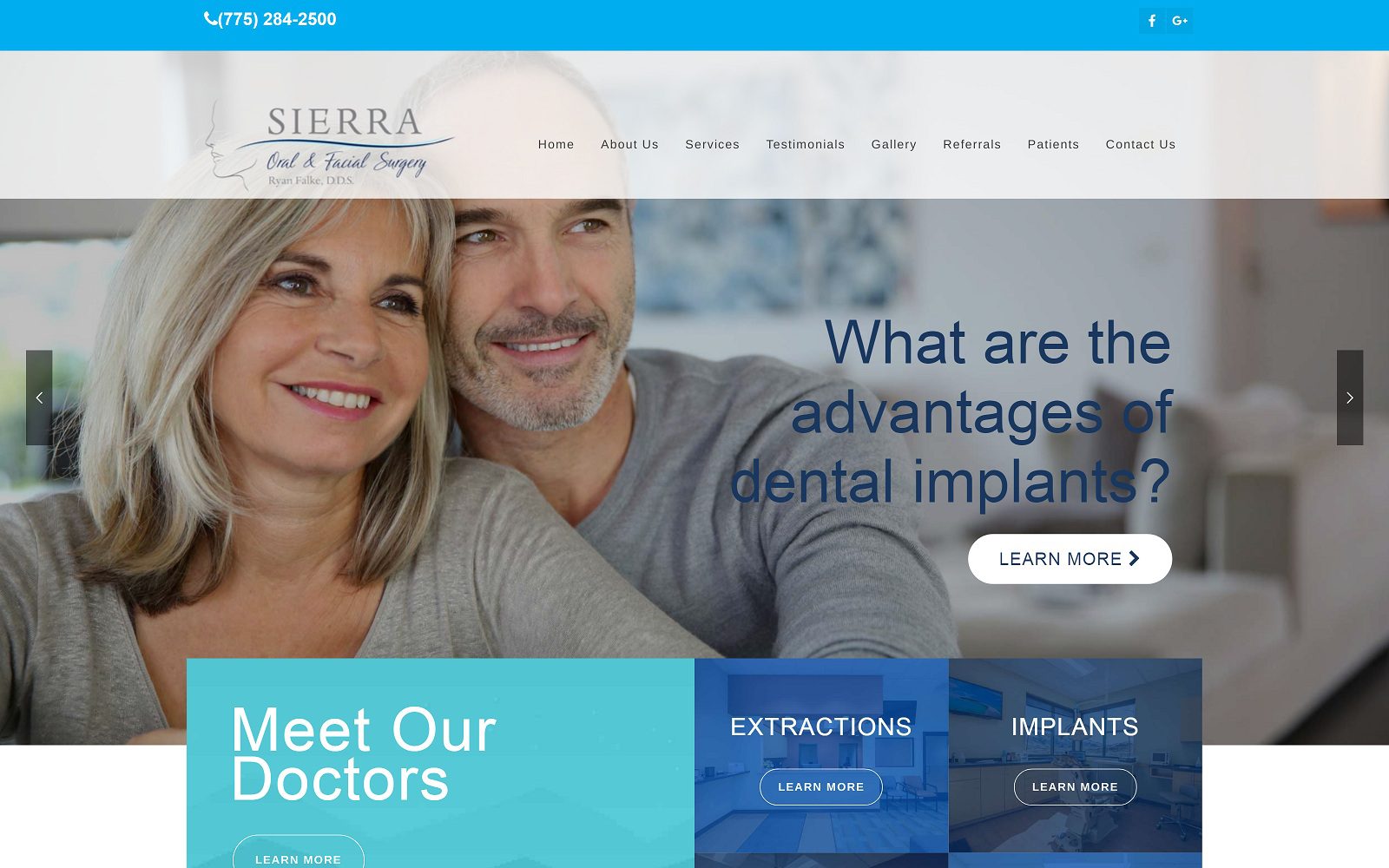 The screenshot of sierra oral & facial surgery dr. Ryan falke website