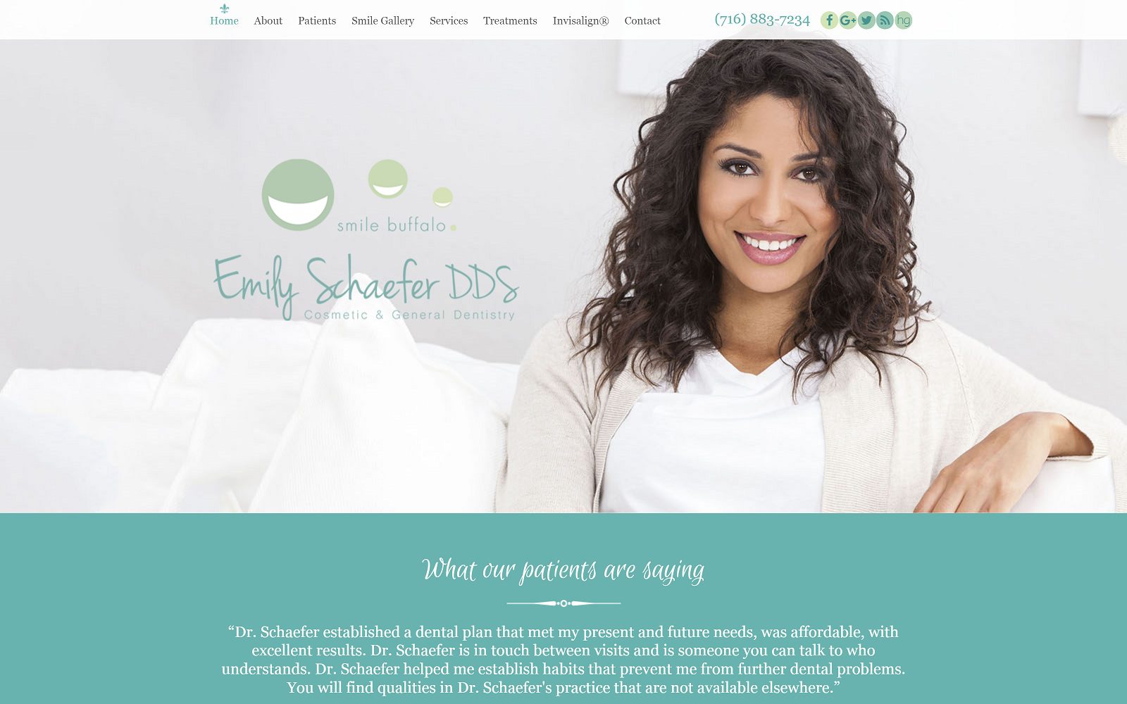 The screenshot of emily j. Schaefer dds website