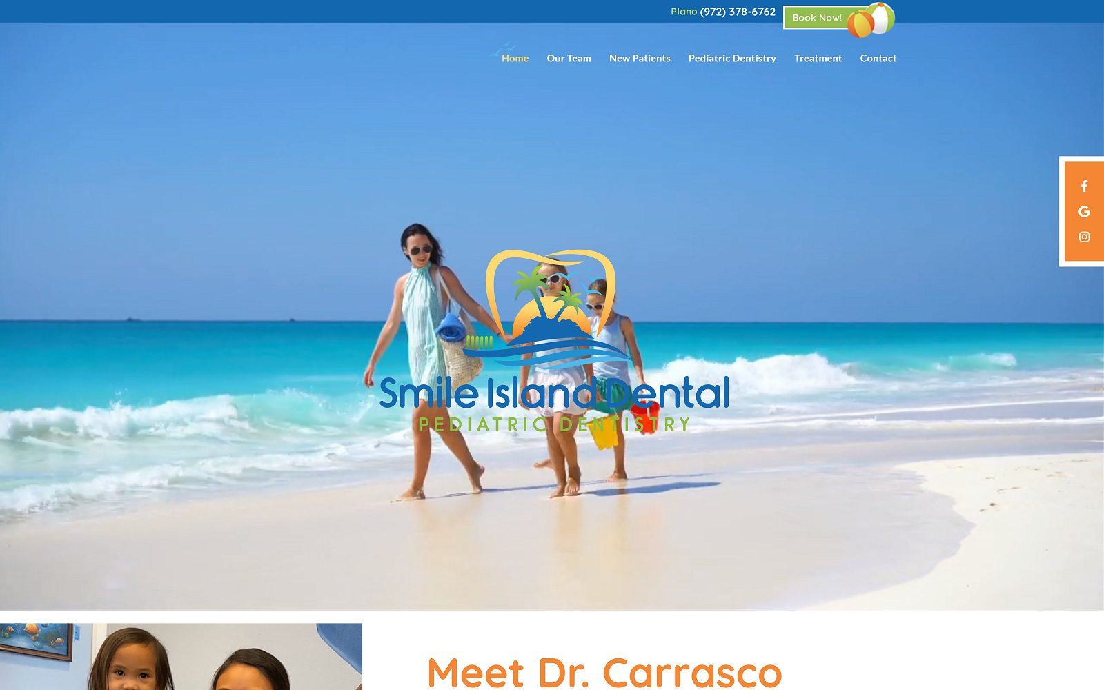 The screenshot of smile island dental - kathrina carrasco dds website