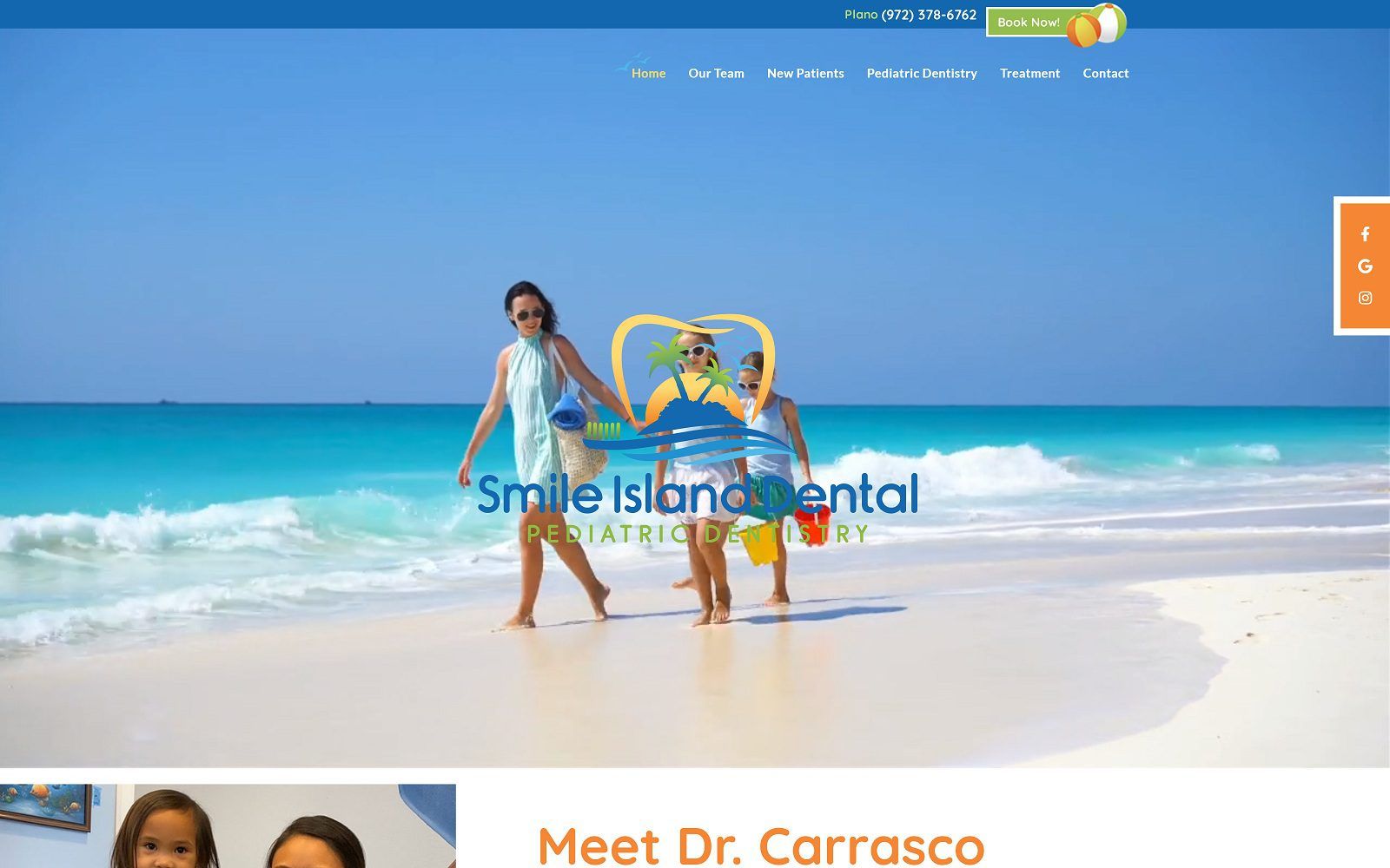 The screenshot of smile island dental - kathrina carrasco dds website