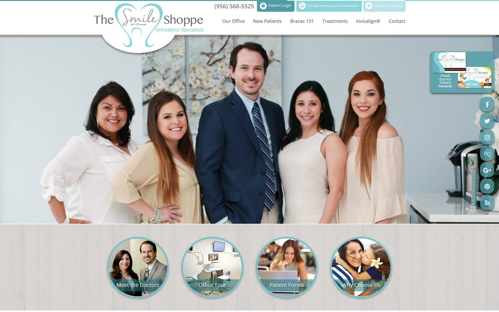 The screenshot of the smile shoppe orthodontic specialists website