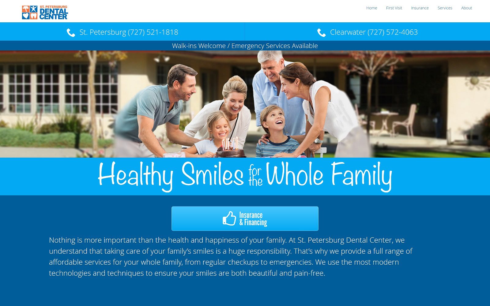 The screenshot of st petersburg dental center website