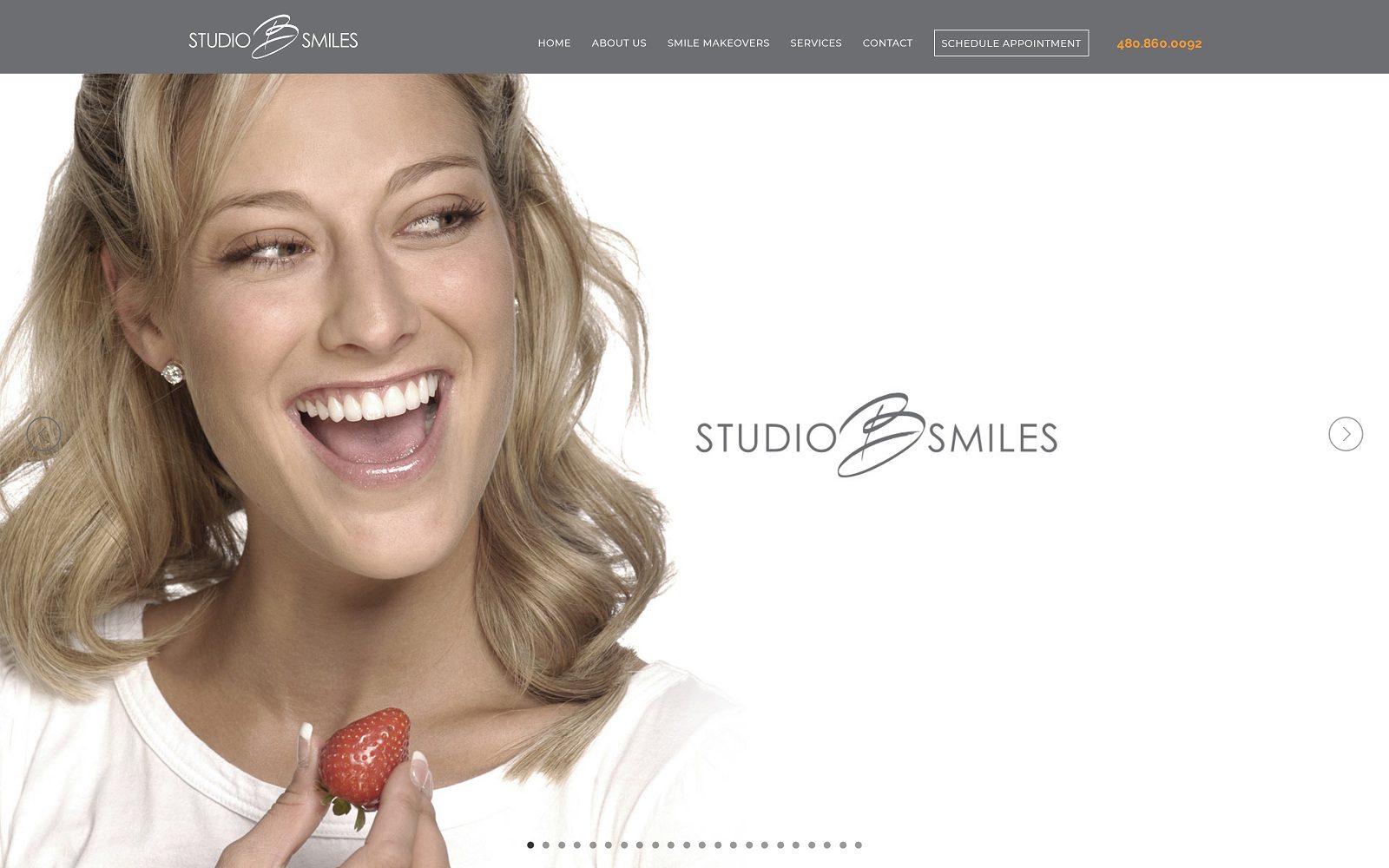 The screenshot of studio b smiles dr. John badolato website