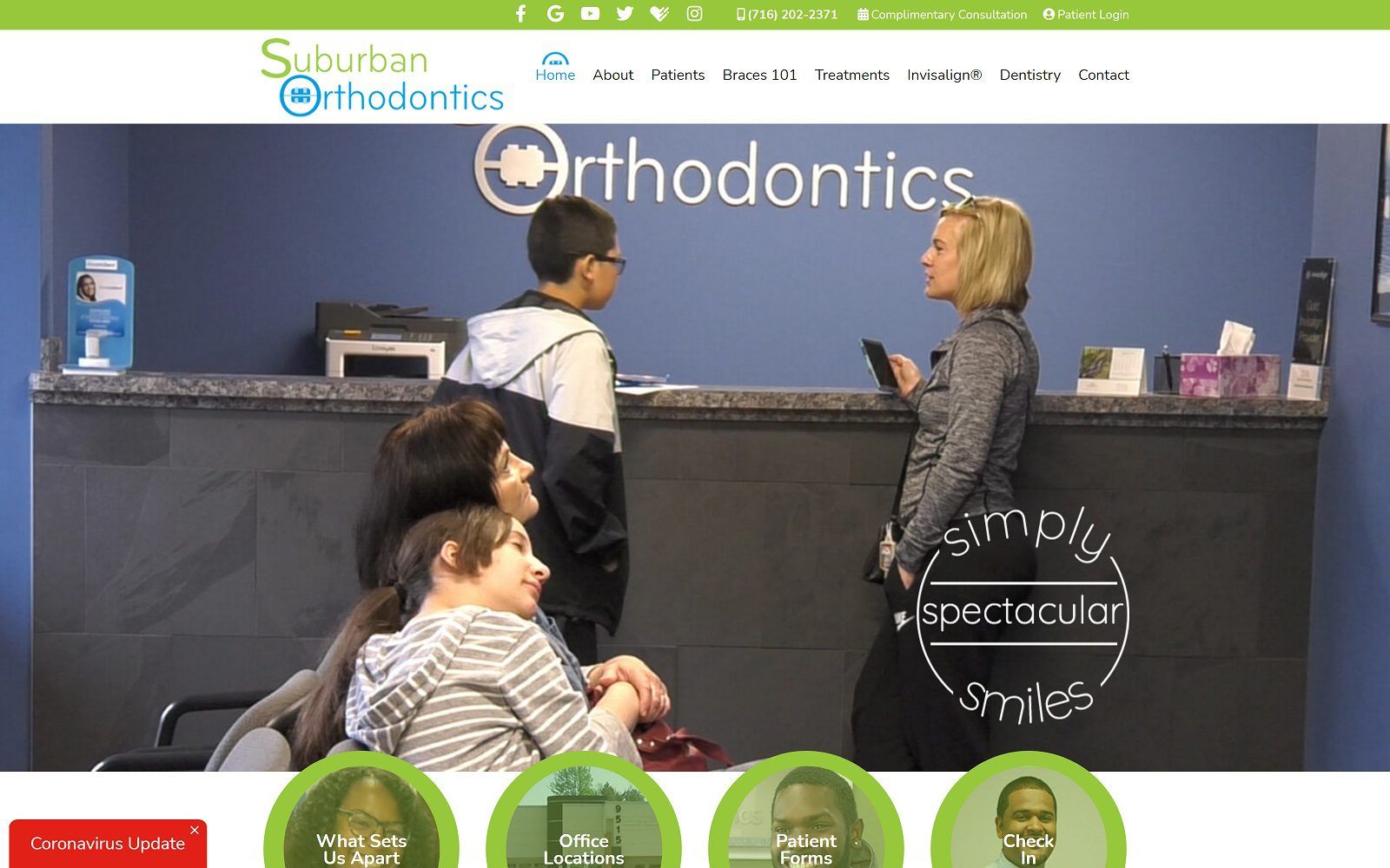 The screenshot of suburban orthodontics website