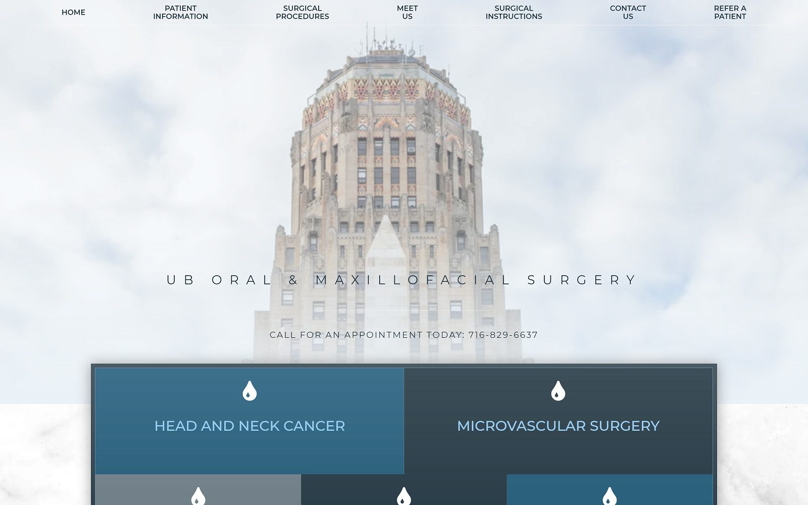 The screenshot of ub oral & maxillofacial surgery website