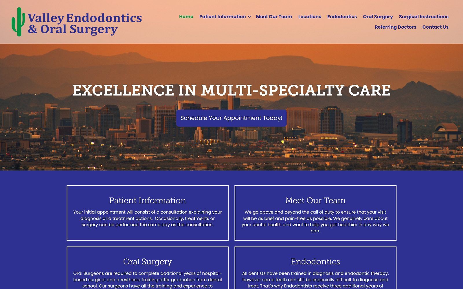 The screenshot of valley endodontics & oral surgery dr. Steven hymovitch website