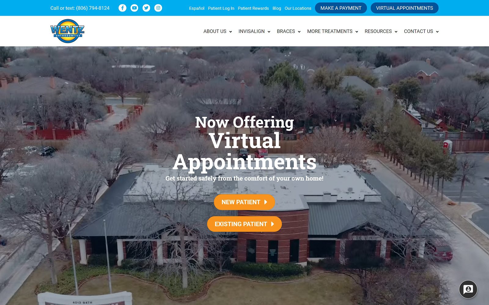 The screenshot of wentz orthodontics dr. Ed wentz website