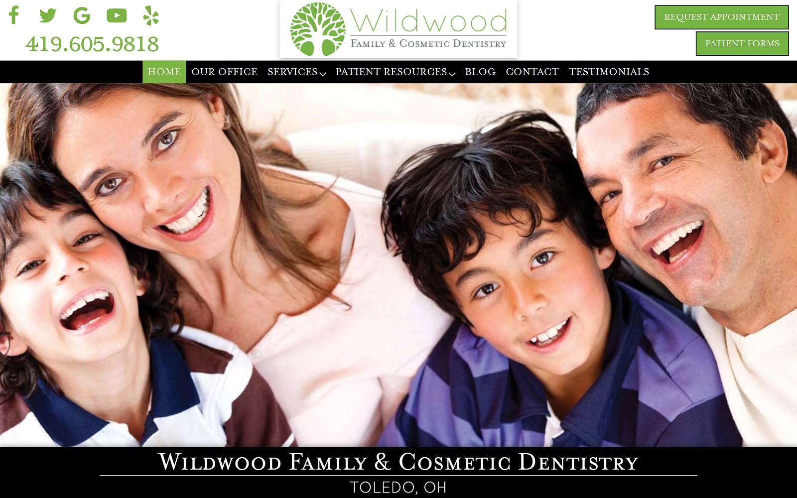 The screenshot of michael o'neill d. D. S. - wildwood family & cosmetic dentistry website