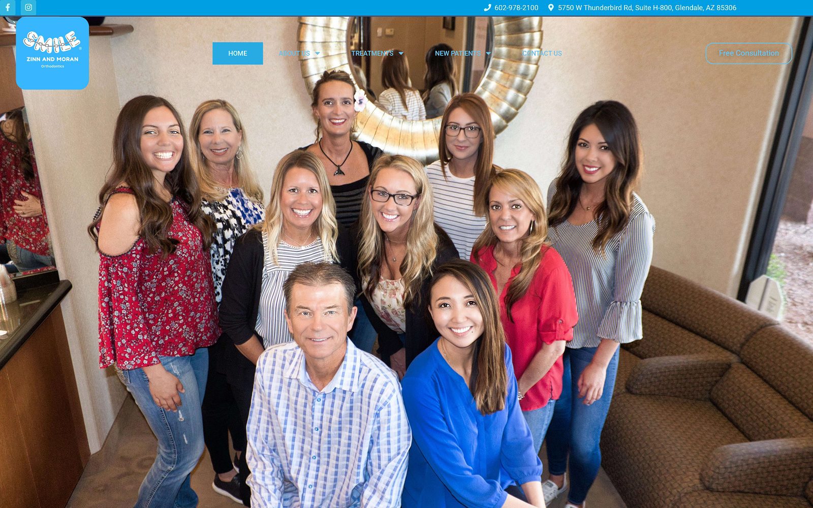 The screenshot of smile orthodontics - dr. Vina zinn and dr. Elliot saperstein website