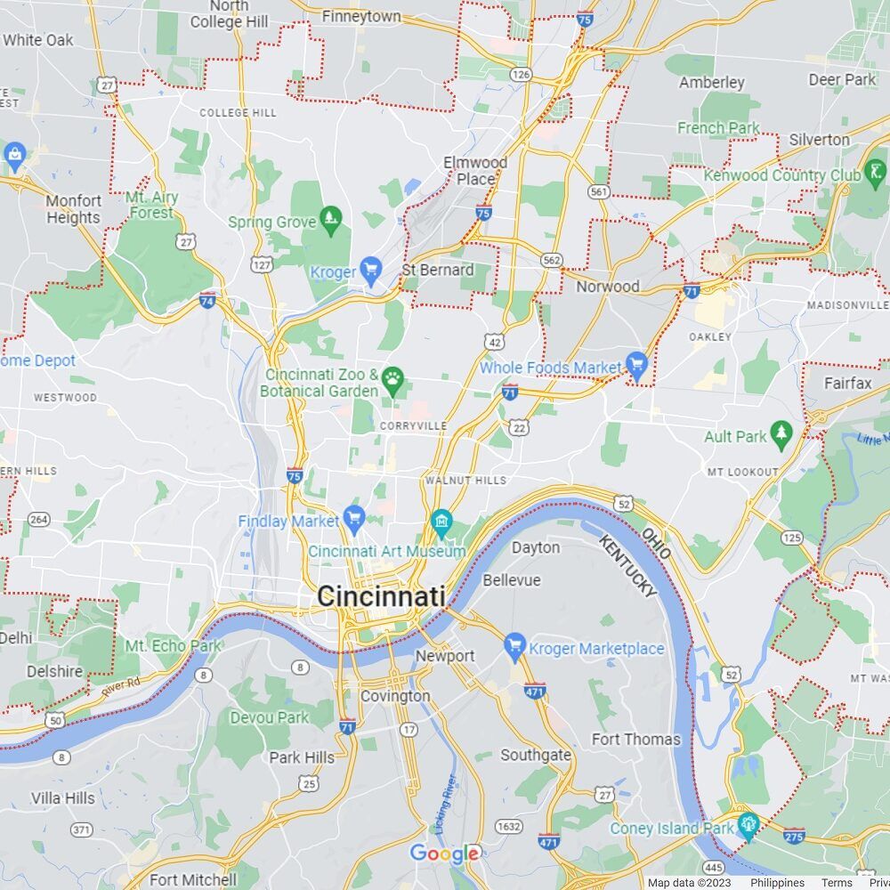 Cincinnati OH map