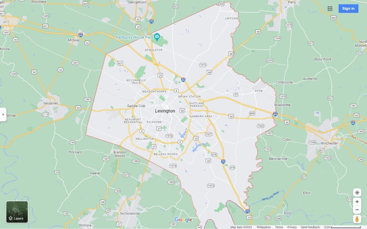 Lexington KY map