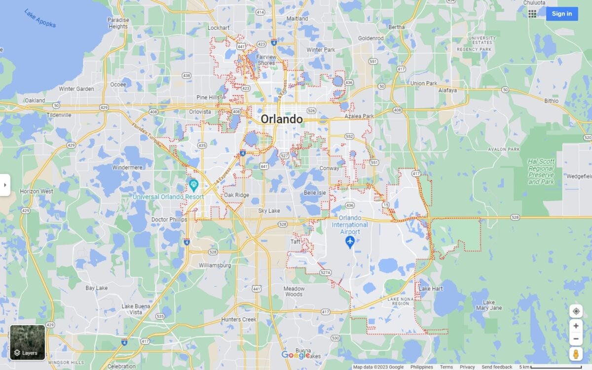 Orlando FL map