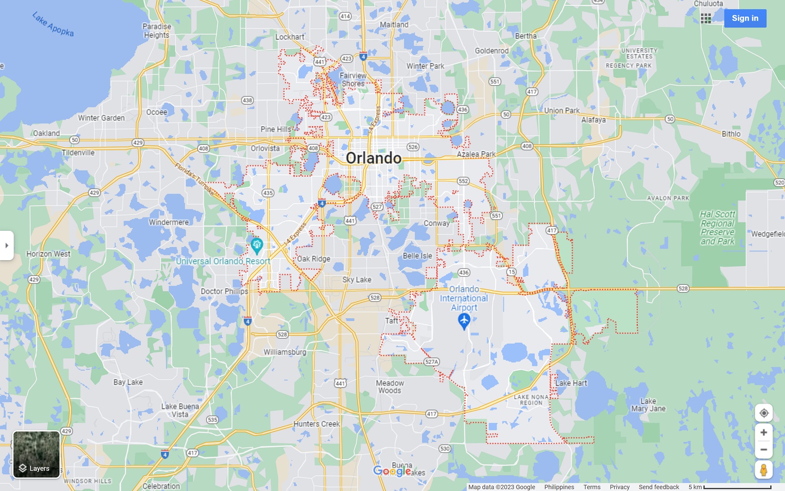 Orlando FL map