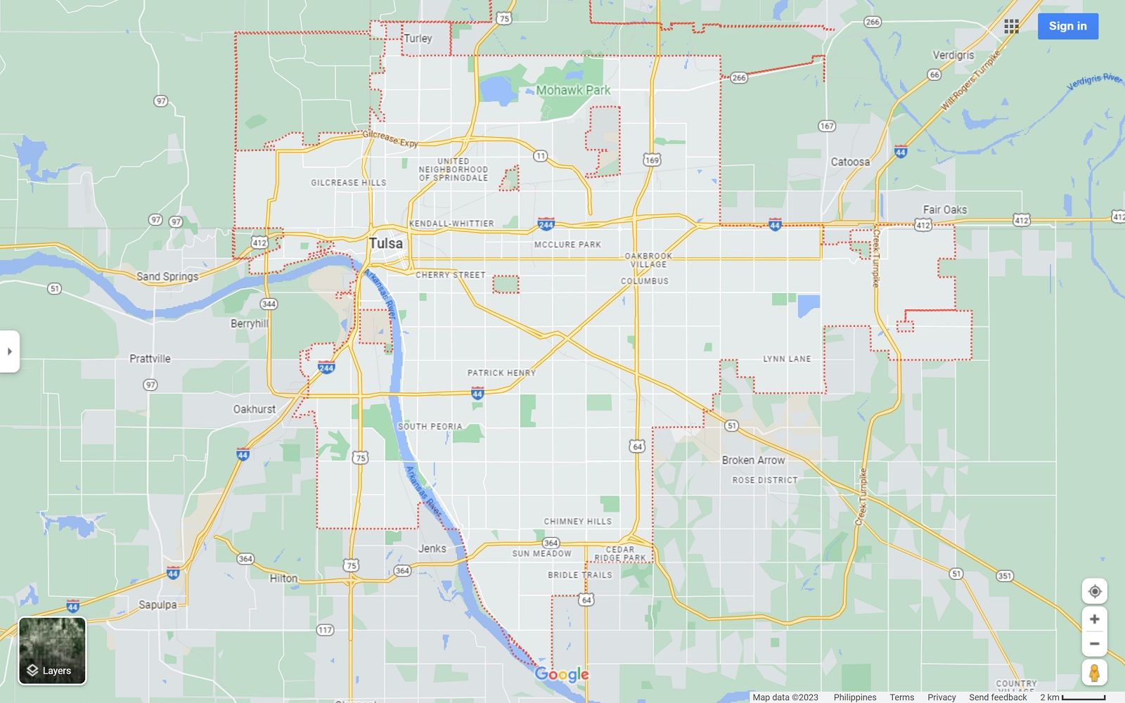 Tulsa OK map
