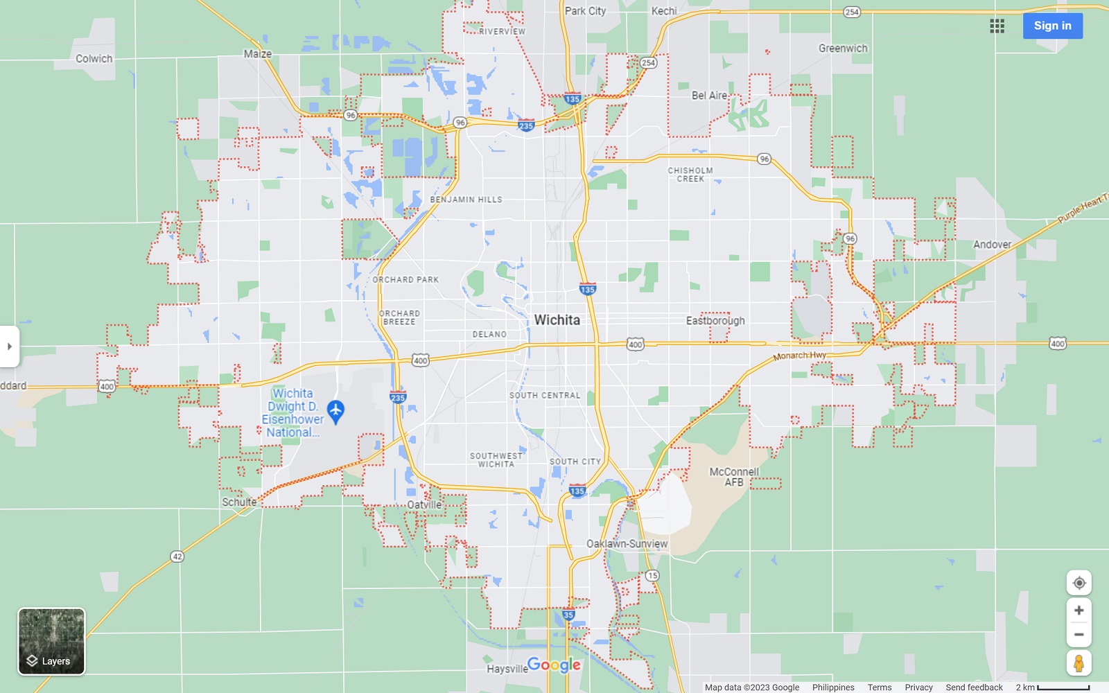 Wichita Kansas map