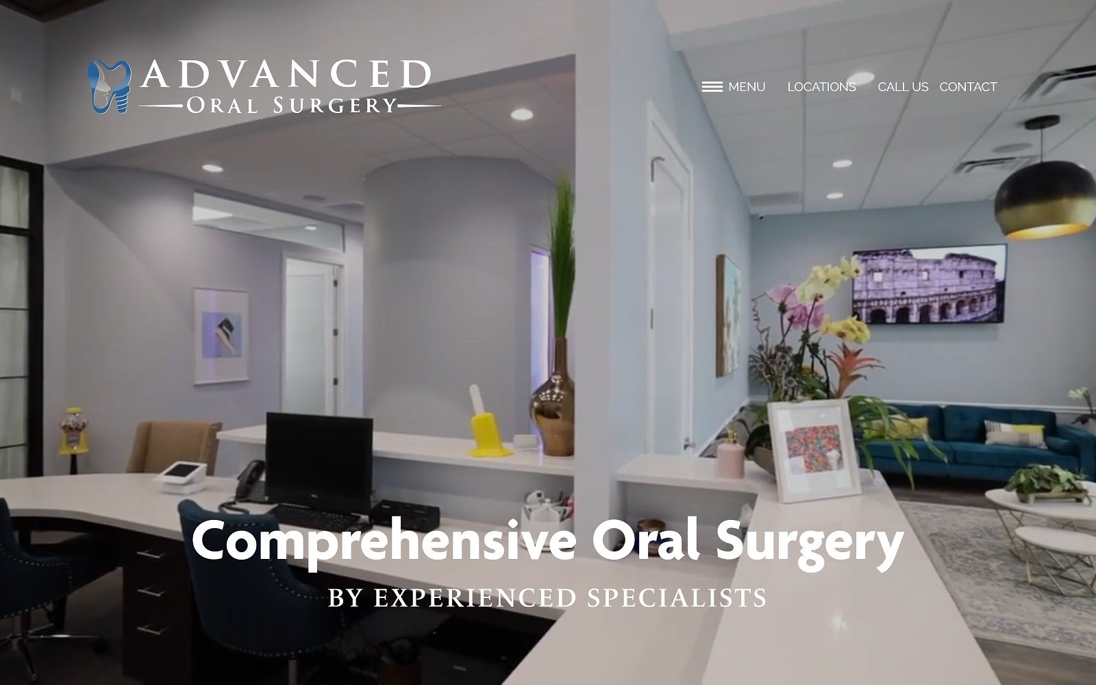 The screenshot of advanced oral surgery of tampa website