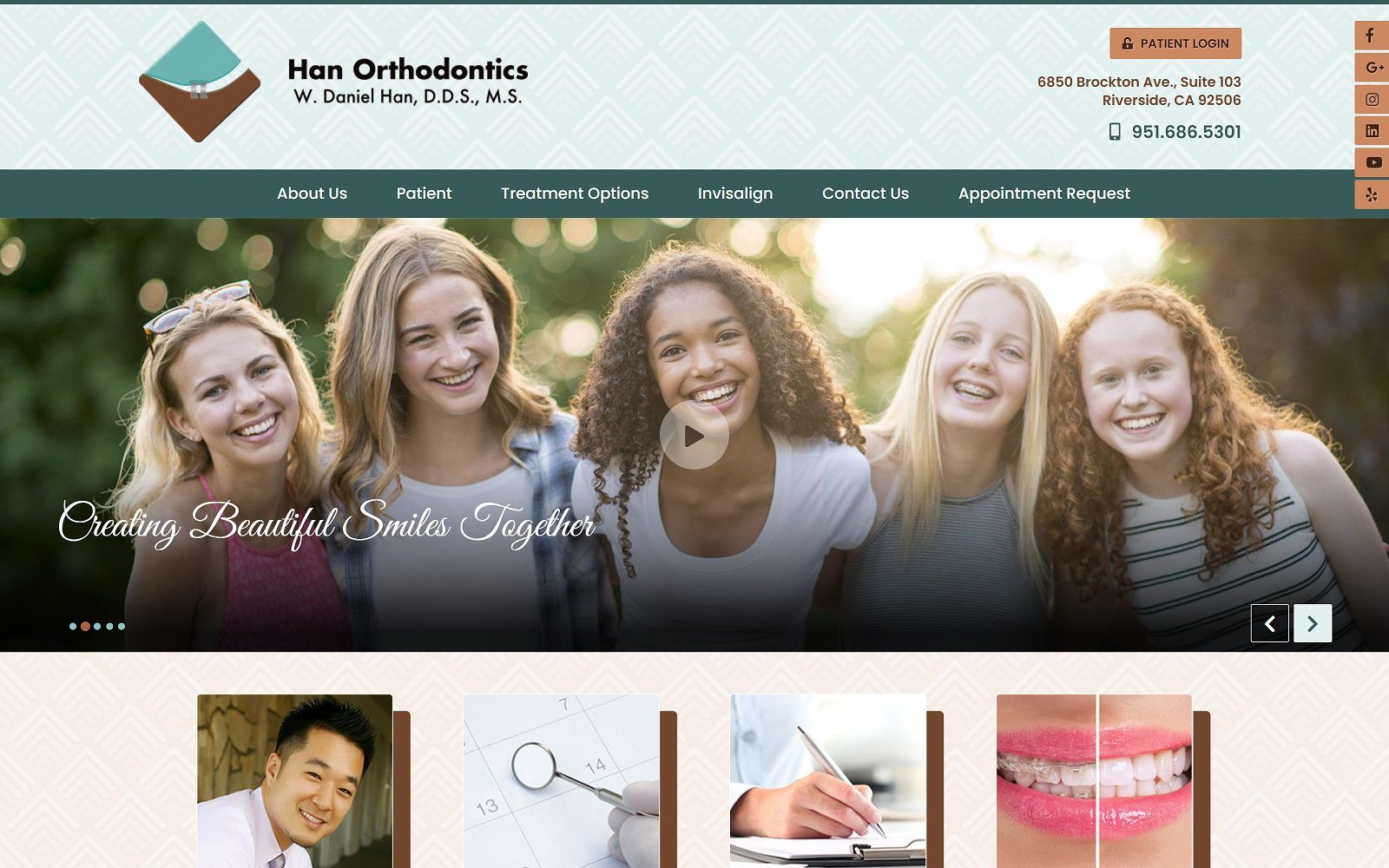 The screenshot of han orthodontics dr. W. Daniel han website