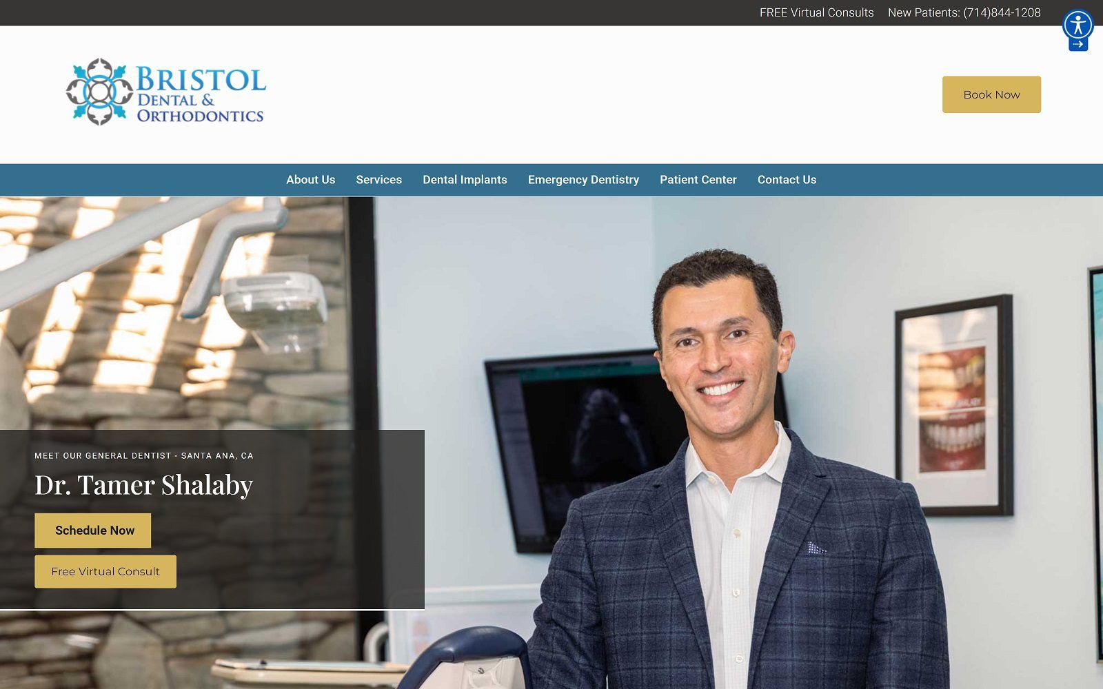 The screenshot of bristol dental & orthodontics dr. Tamer shalaby