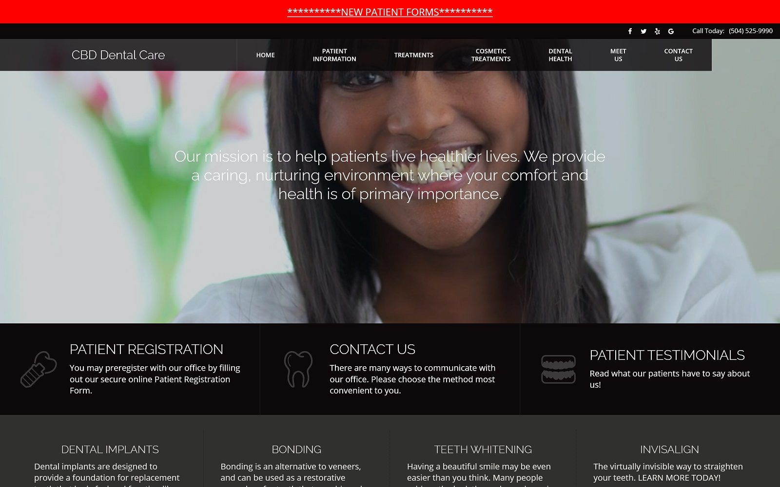 The screenshot of cbd dental care website