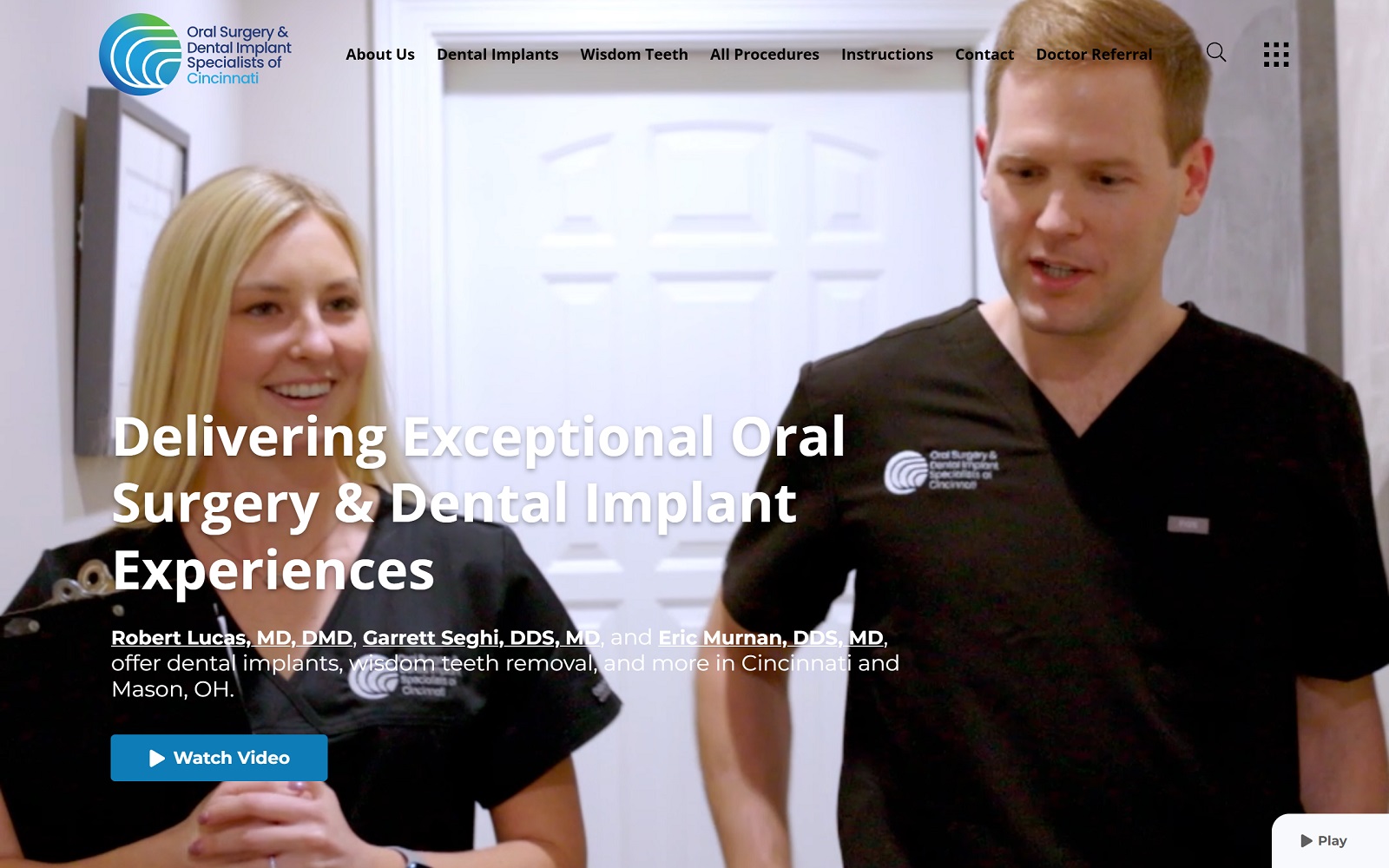 cincinnatioralsurgeons.com screenshot