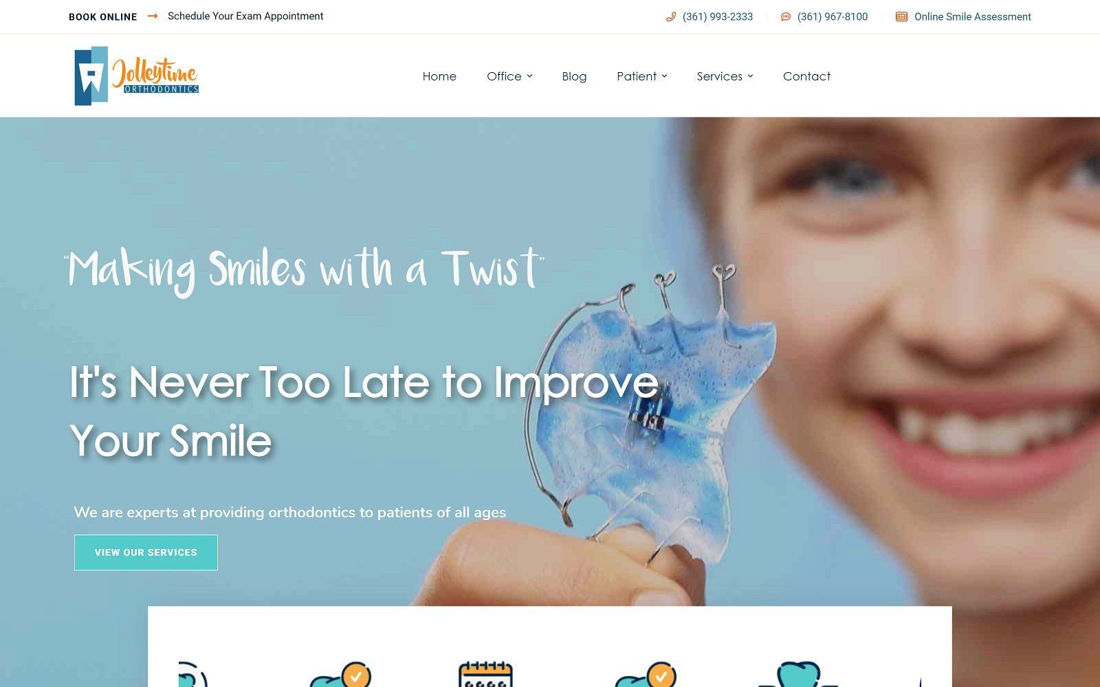 The screenshot of jolleytime orthodontics dr. David jolley website