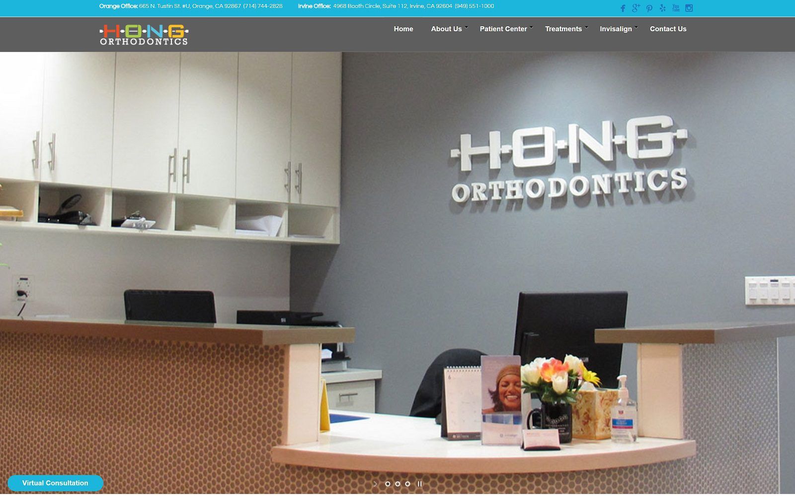 The screenshot of hong orthodontics dr. Justin hong website