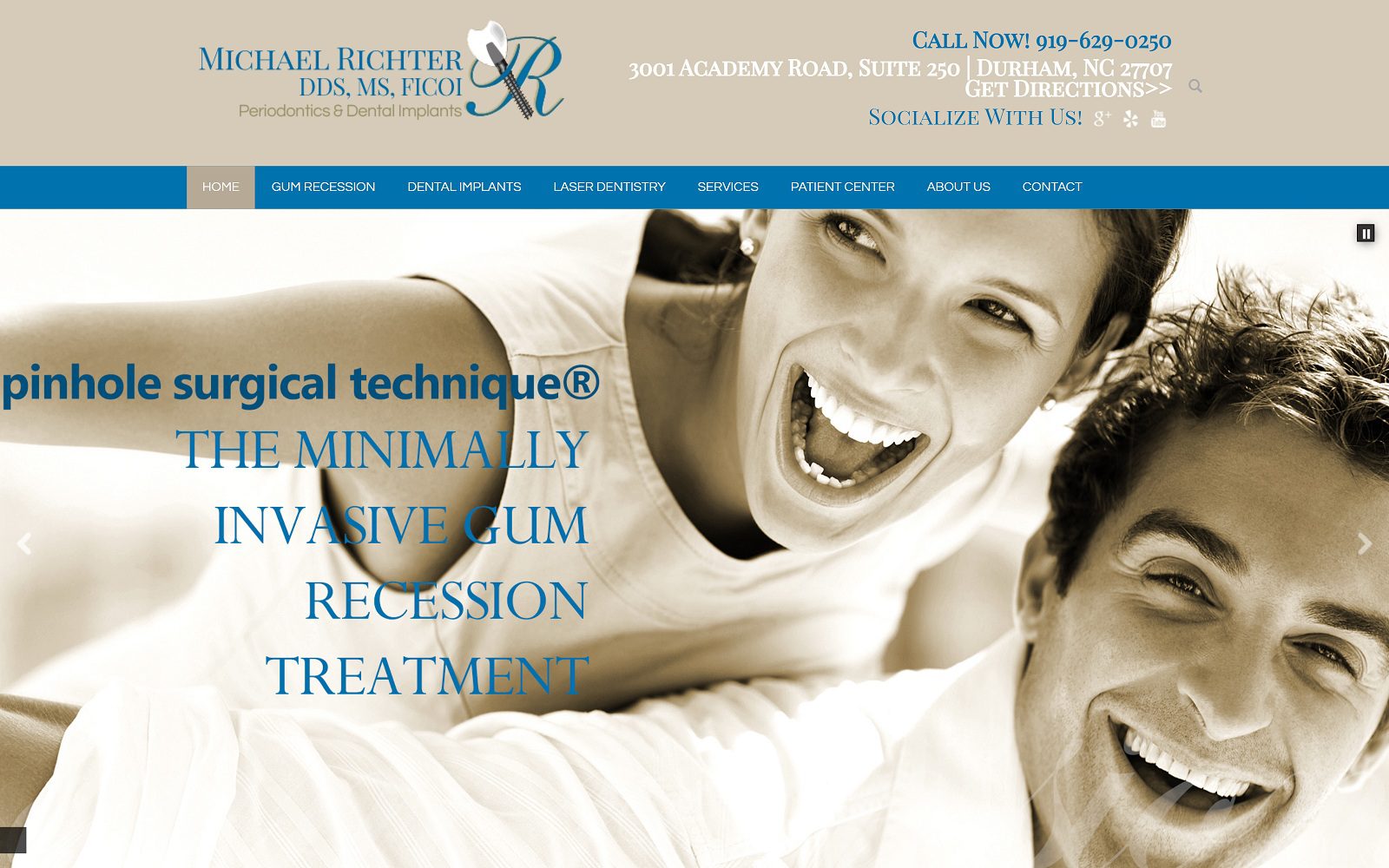 The screenshot of michael richter dds website