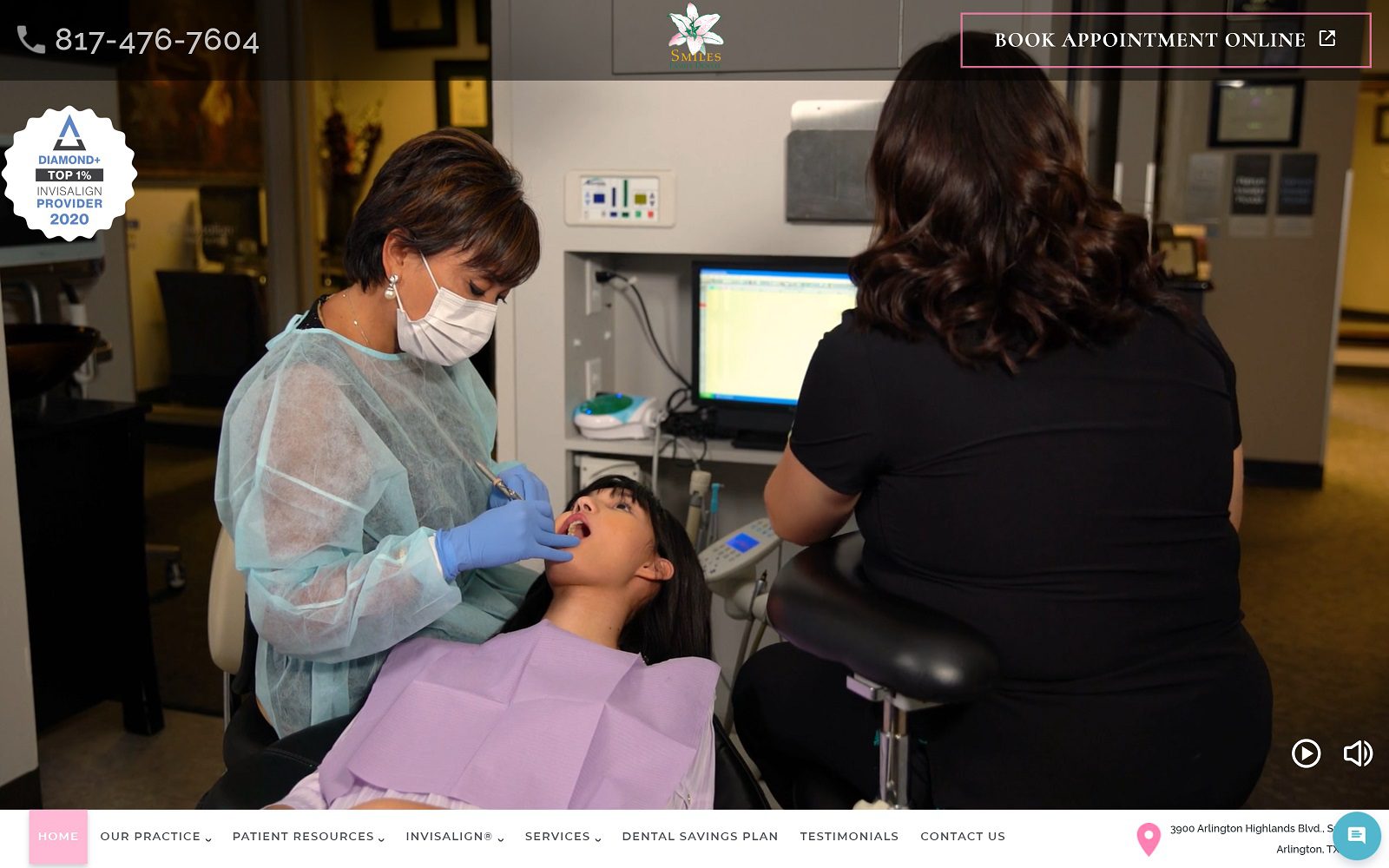 The screenshot of angelie zamora, dds website