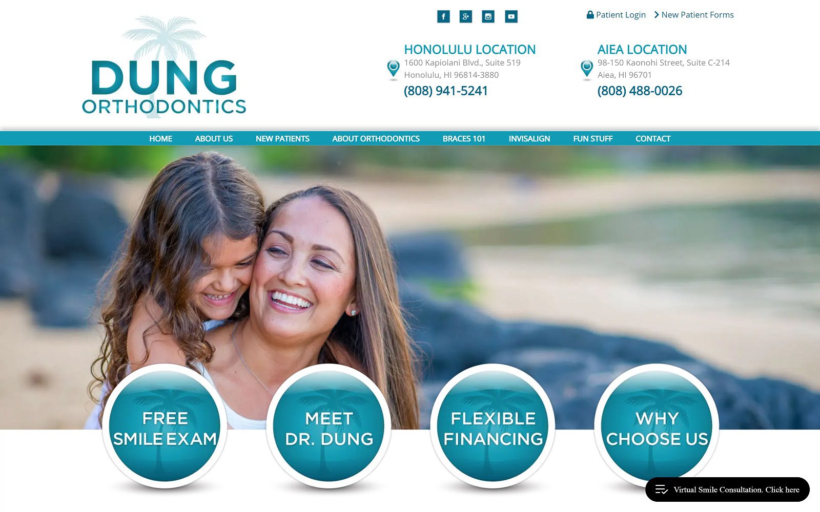 The screenshot of dung orthodontics dr. David dung website