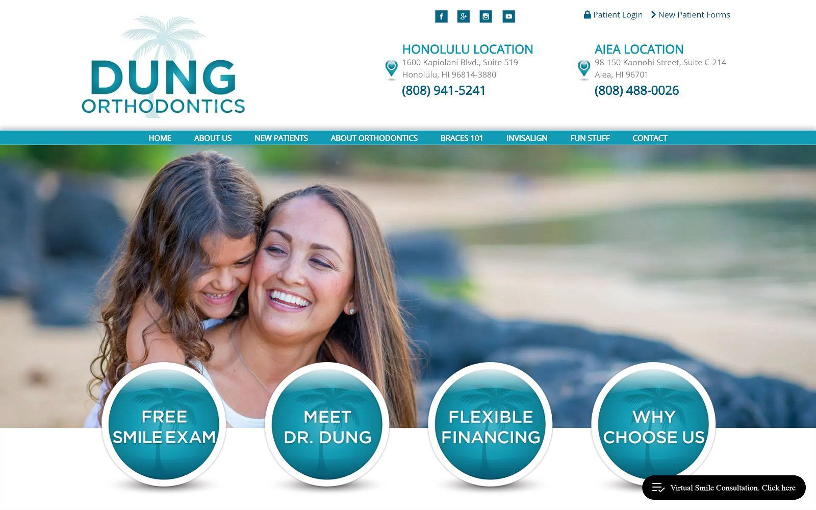 The screenshot of dung orthodontics dr. David dung website