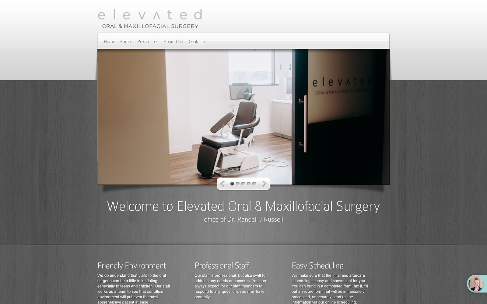 The screenshot of elevated oral and maxillofacial surgery website