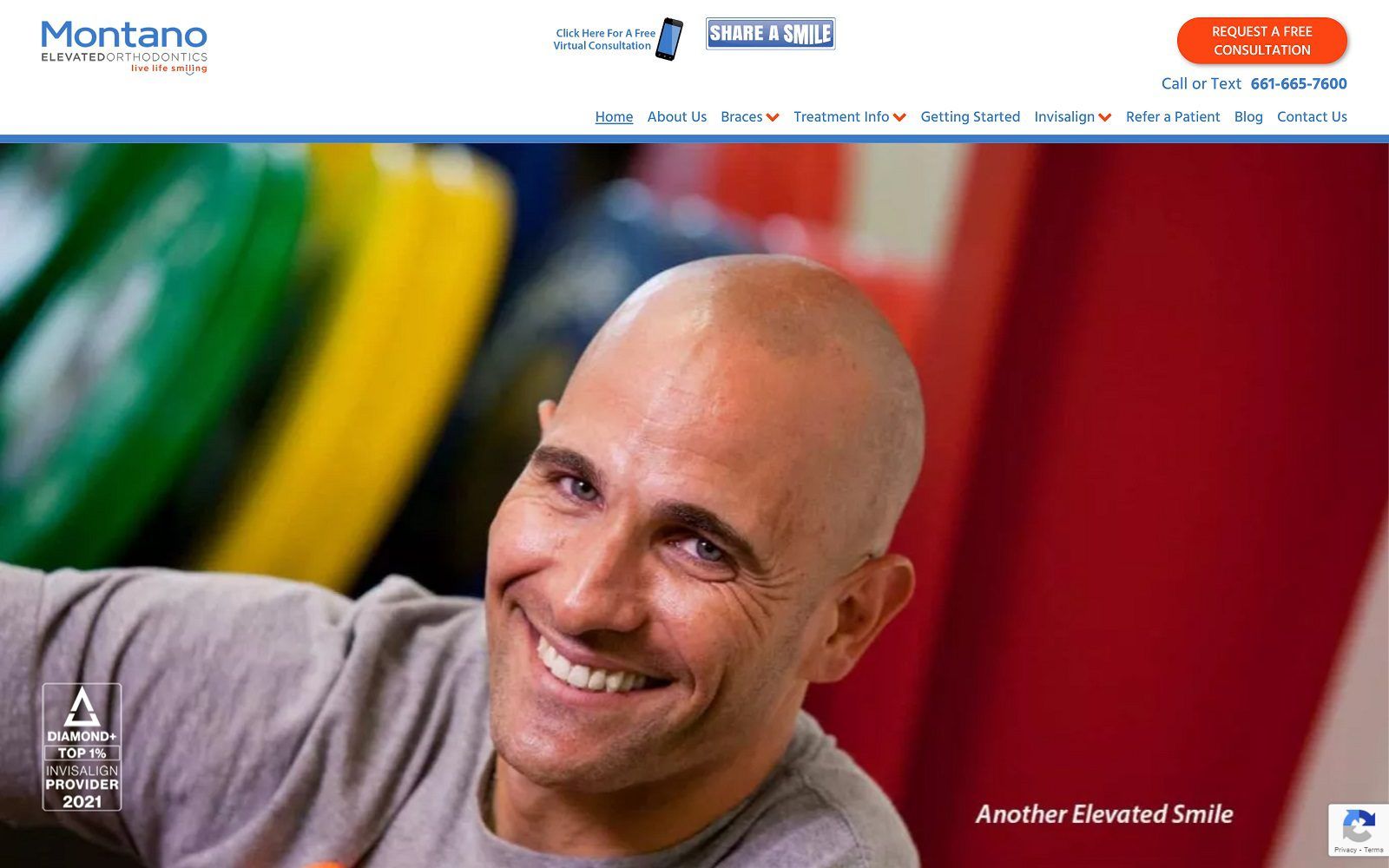 The screenshot of montano elevated orthodontics website