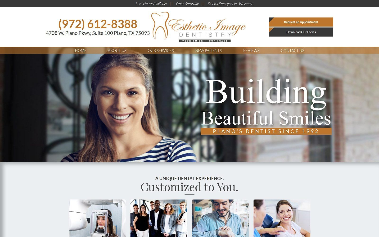 The screenshot of esthetic image dentistry website
