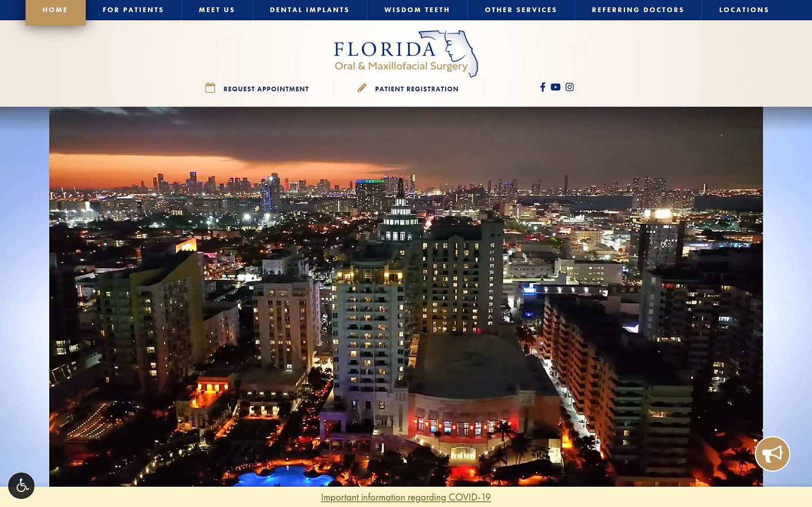 The screenshot of florida oral & maxillofacial surgery website