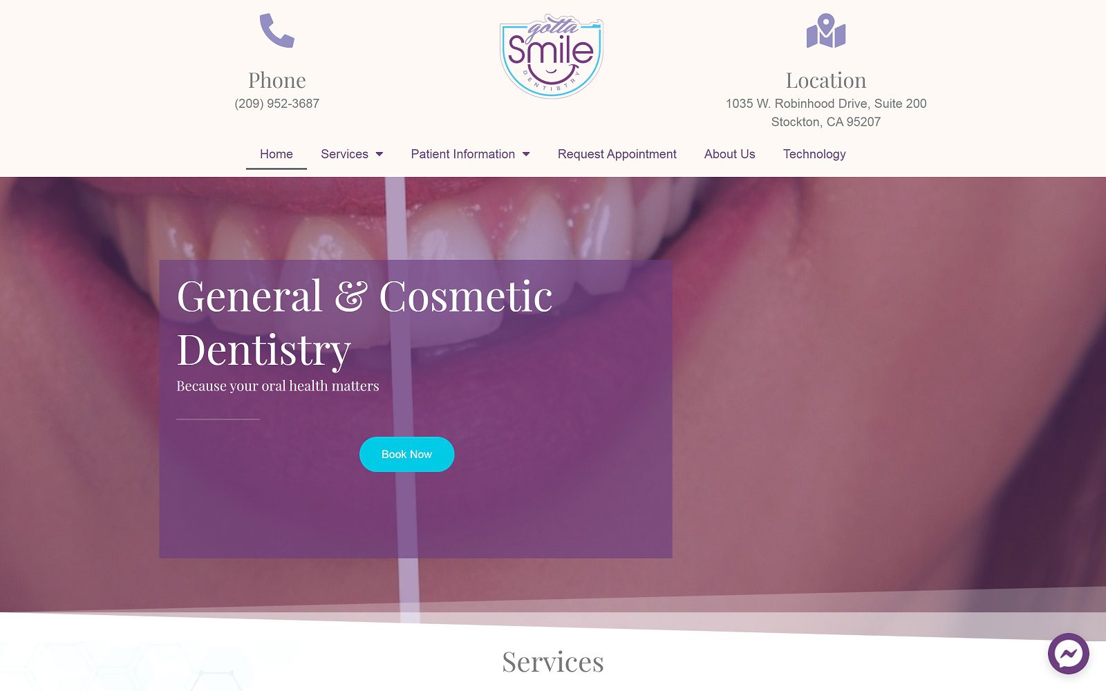 The screenshot of gotta smile dentistry website