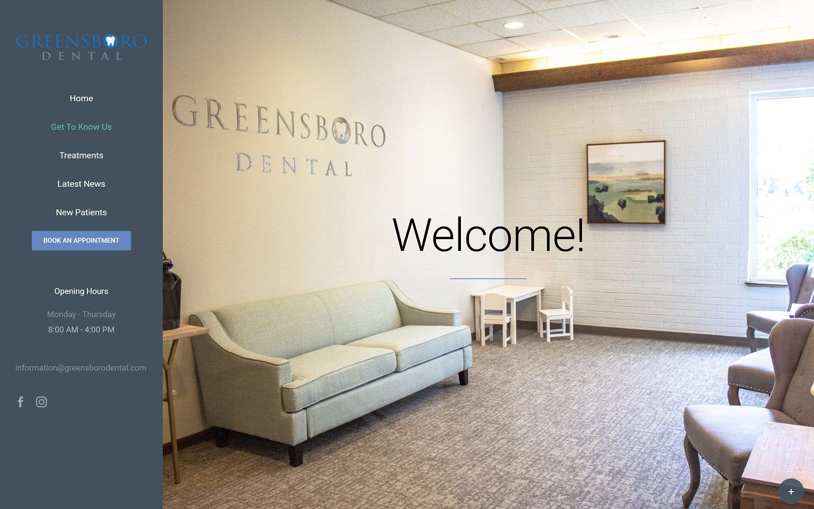 The screenshot of greensboro dental dr. Ashkan tajeddini website