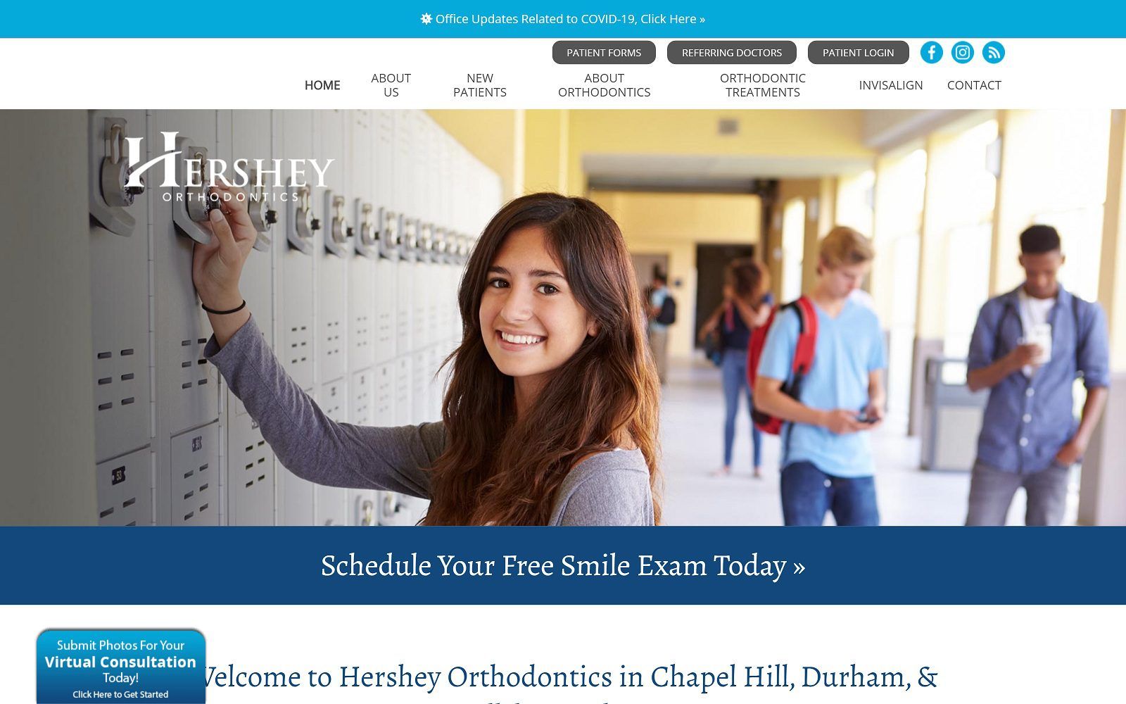 The screenshot of hershey orthodontics: durham dr. Barbara hershey website