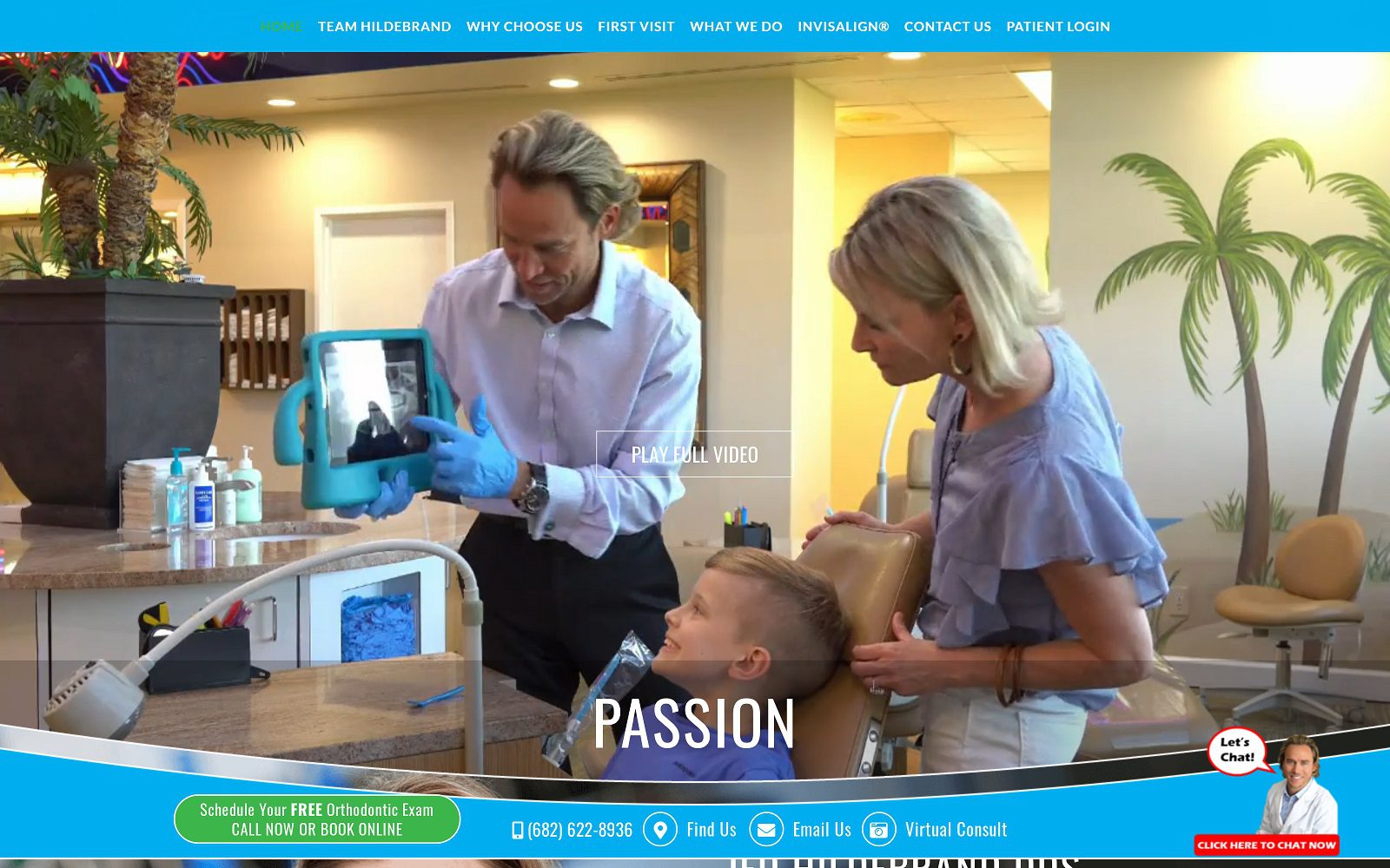 The screenshot of hildebrand orthodontics dr. Jed hildebrand website