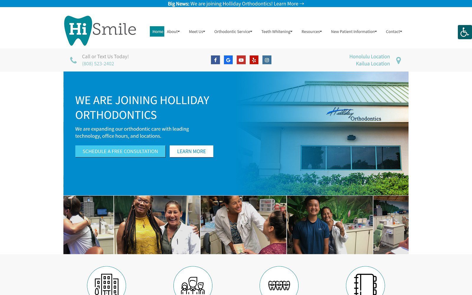 The screenshot of hi smile orthodontics website