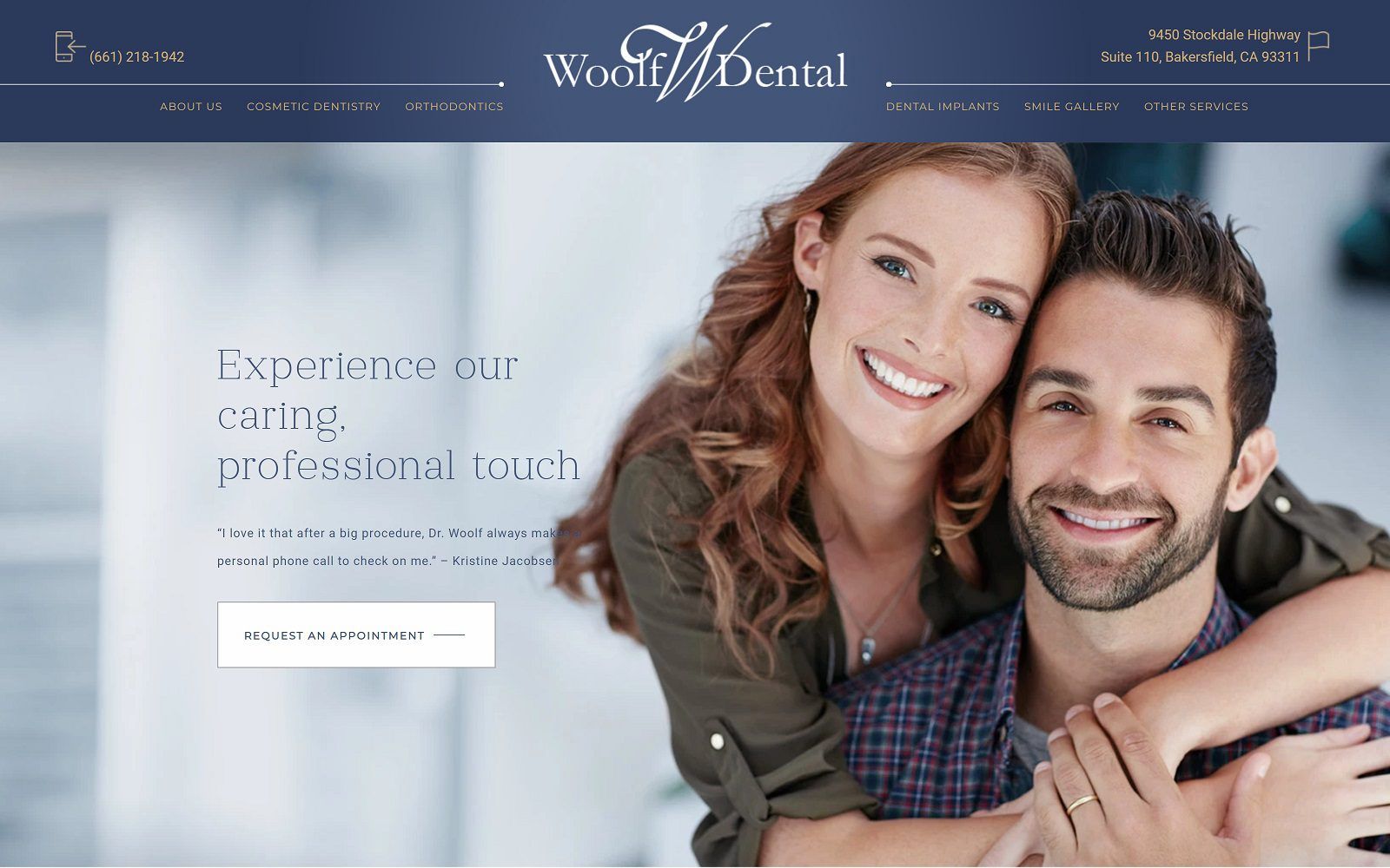 The screenshot of woolf dental dr. Jerry woolf website
