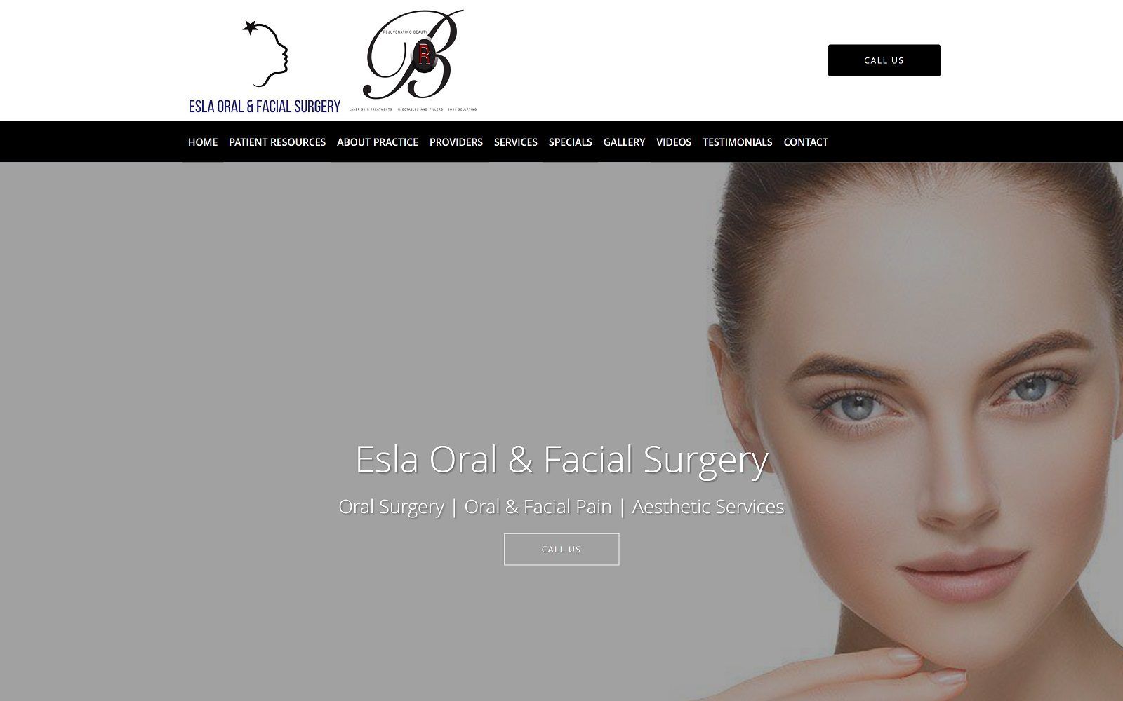 The screenshot of oral & facial specialists: alan esla, md website